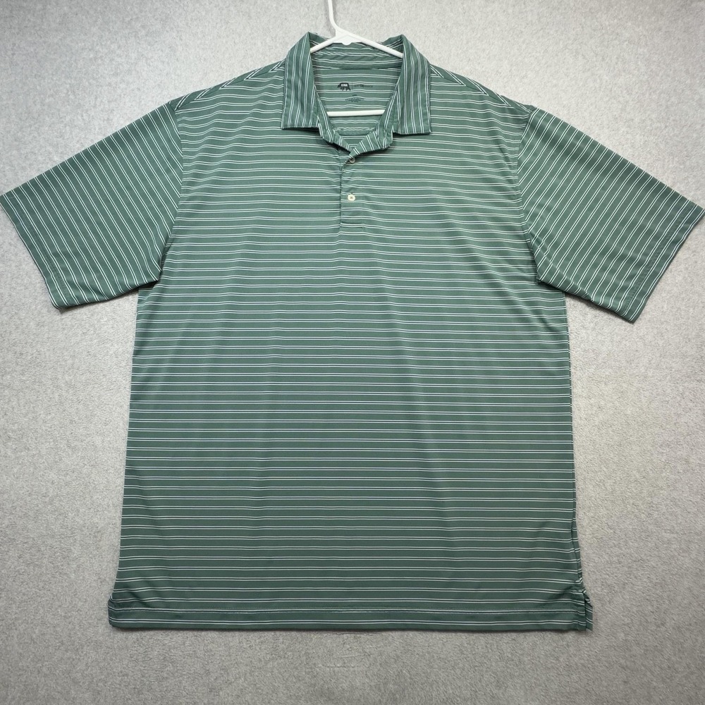 Onward Reserve Performance Polo Shirt Mens XXL Green Stripe Golf Outdoor Casual